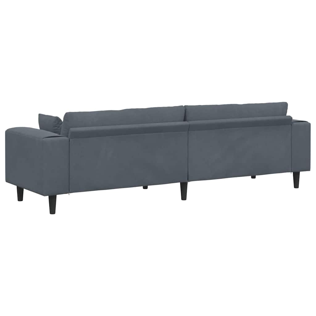 Canapé Gris foncé 250 x 77 x 76 cm Velours - XIOS