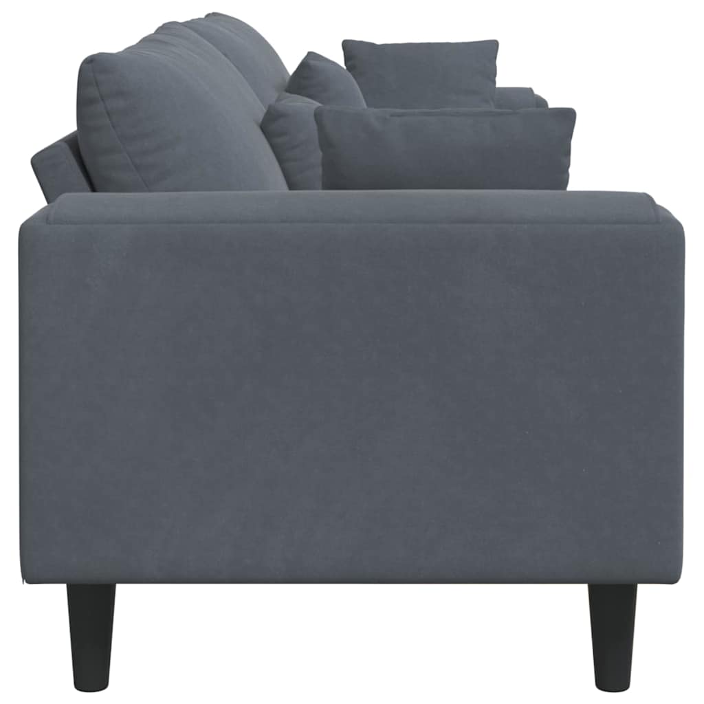 Canapé en velours avec coussin Gris foncé 208 cm Velours - XIOS