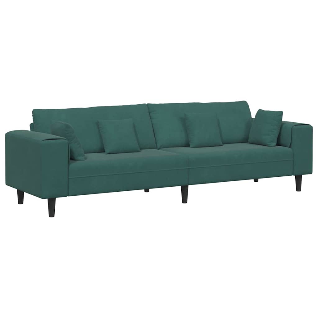 Canapé en velours avec coussin Vert foncé 208 cm Velours - XIOS