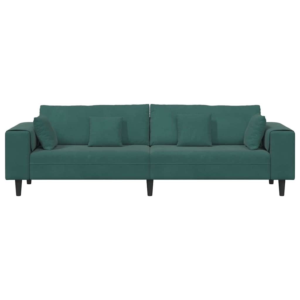 Canapé en velours avec coussin Vert foncé 208 cm Velours - XIOS