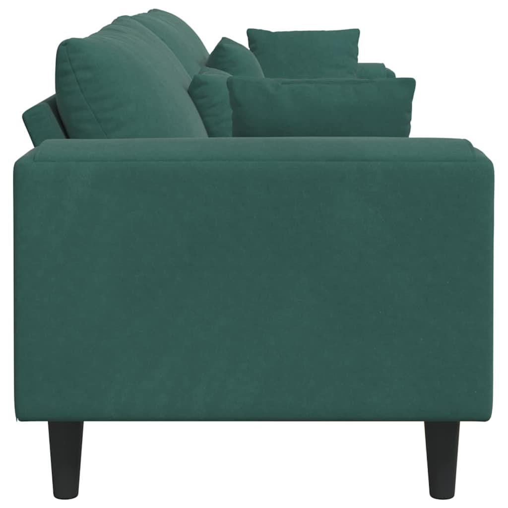 Canapé en velours avec coussin Vert foncé 208 cm Velours - XIOS