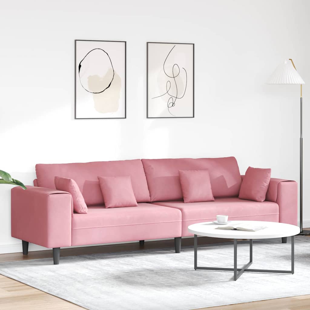 Canapé en velours avec coussin Rose 209 cm Velours - XIOS