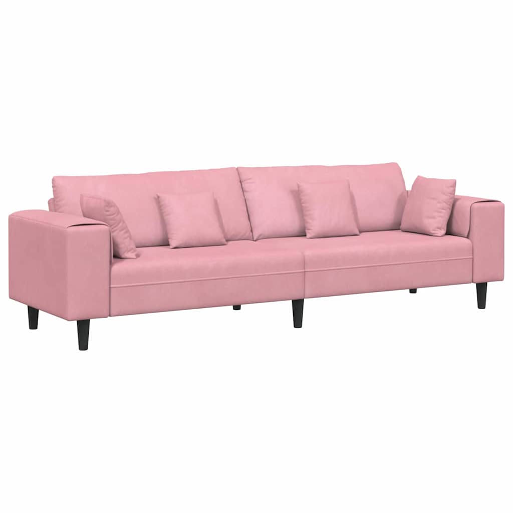 Canapé en velours avec coussin Rose 209 cm Velours - XIOS