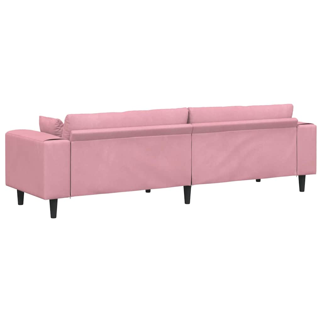 Canapé en velours avec coussin Rose 209 cm Velours - XIOS