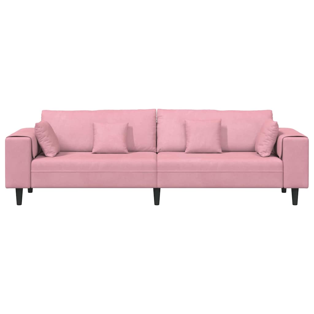 Canapé en velours avec coussin Rose 209 cm Velours - XIOS