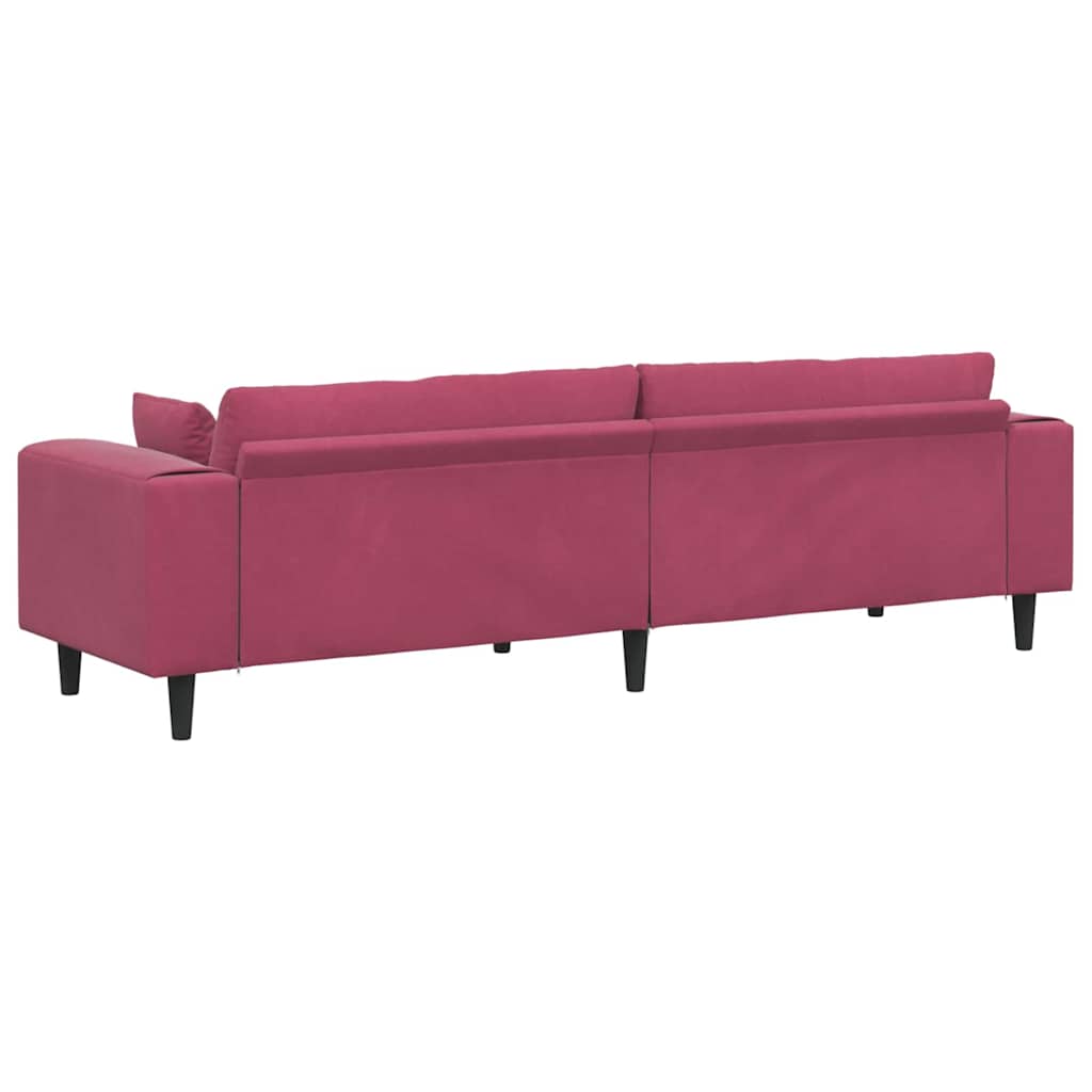 Canapé en velours avec coussin Bordeaux 208 cm Velours - XIOS