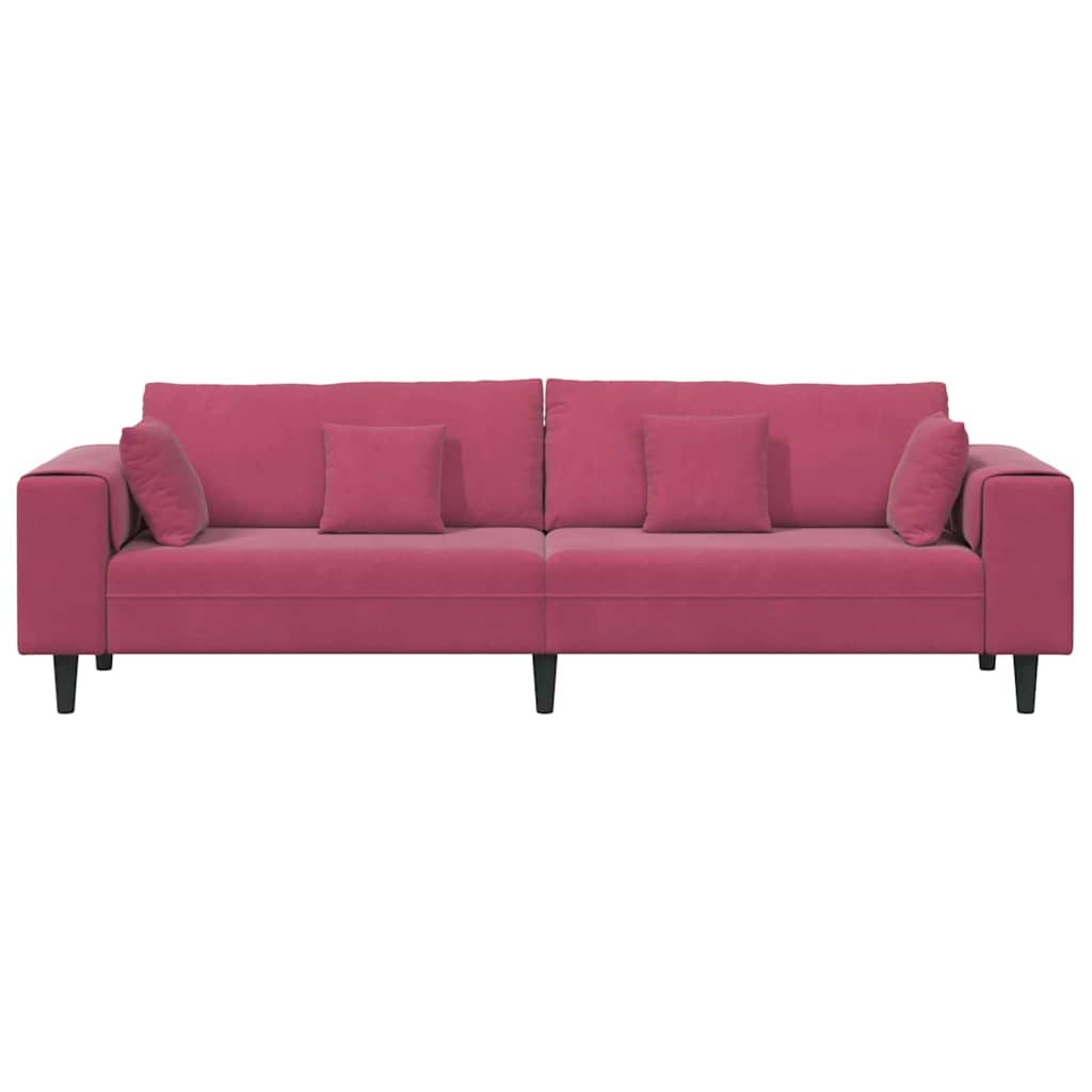 Canapé en velours avec coussin Bordeaux 208 cm Velours - XIOS