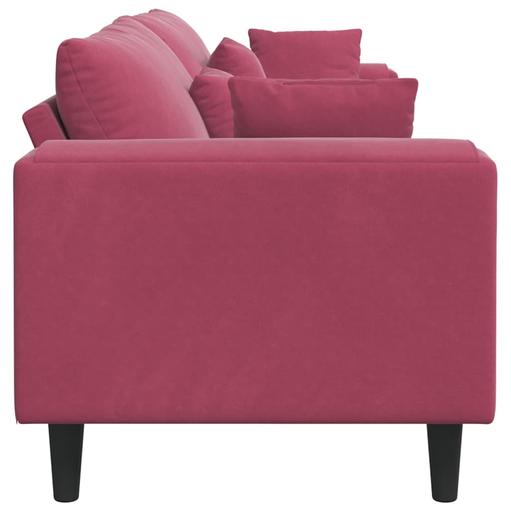 Canapé en velours avec coussin Bordeaux 208 cm Velours - XIOS