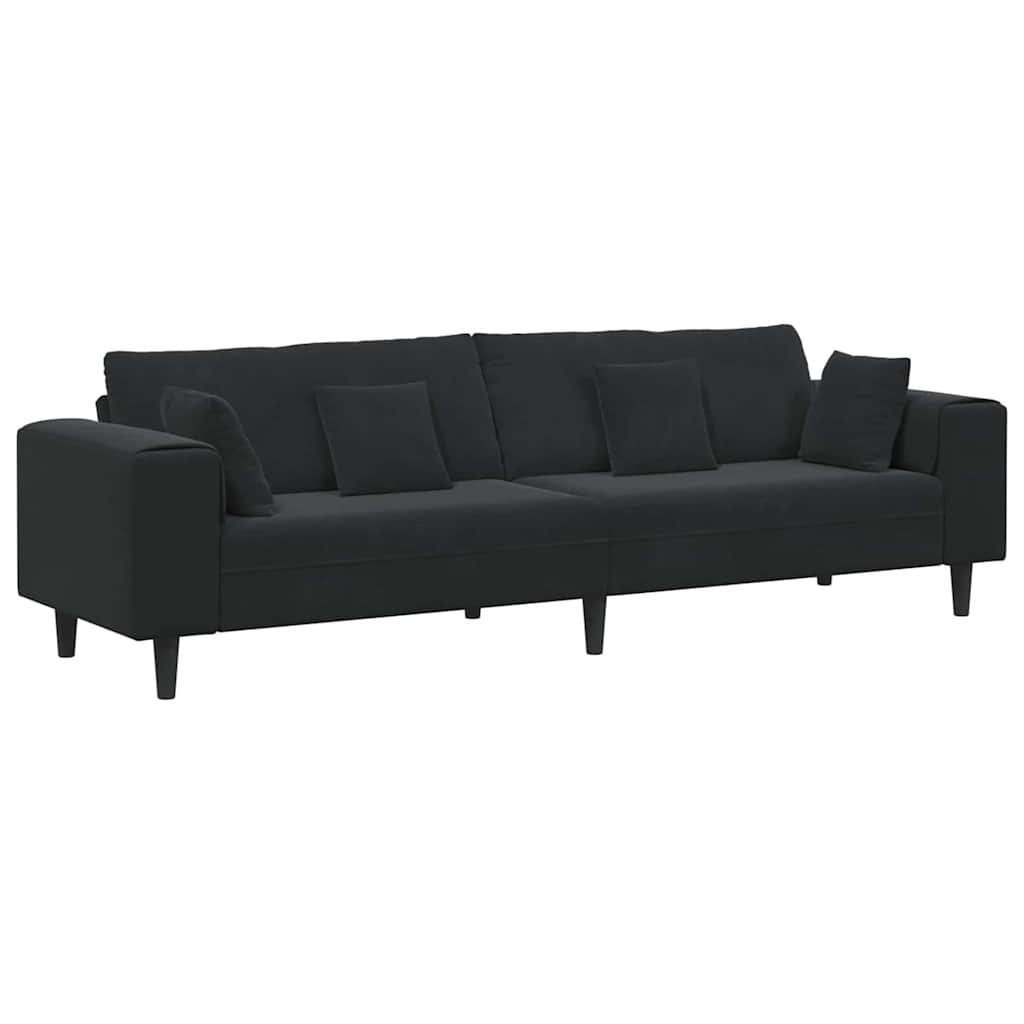 Canapé Noir 250 x 77 x 76 cm Velours - XIOS
