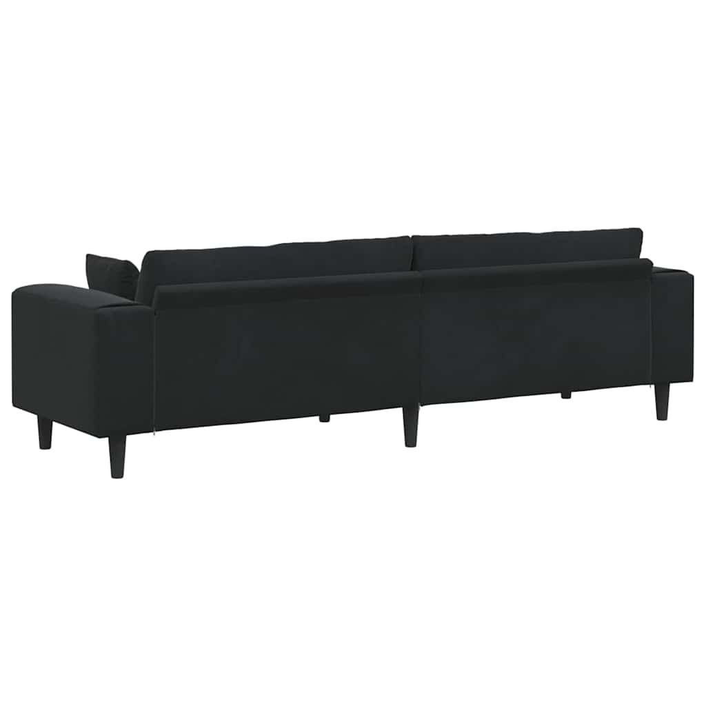 Canapé Noir 250 x 77 x 76 cm Velours - XIOS