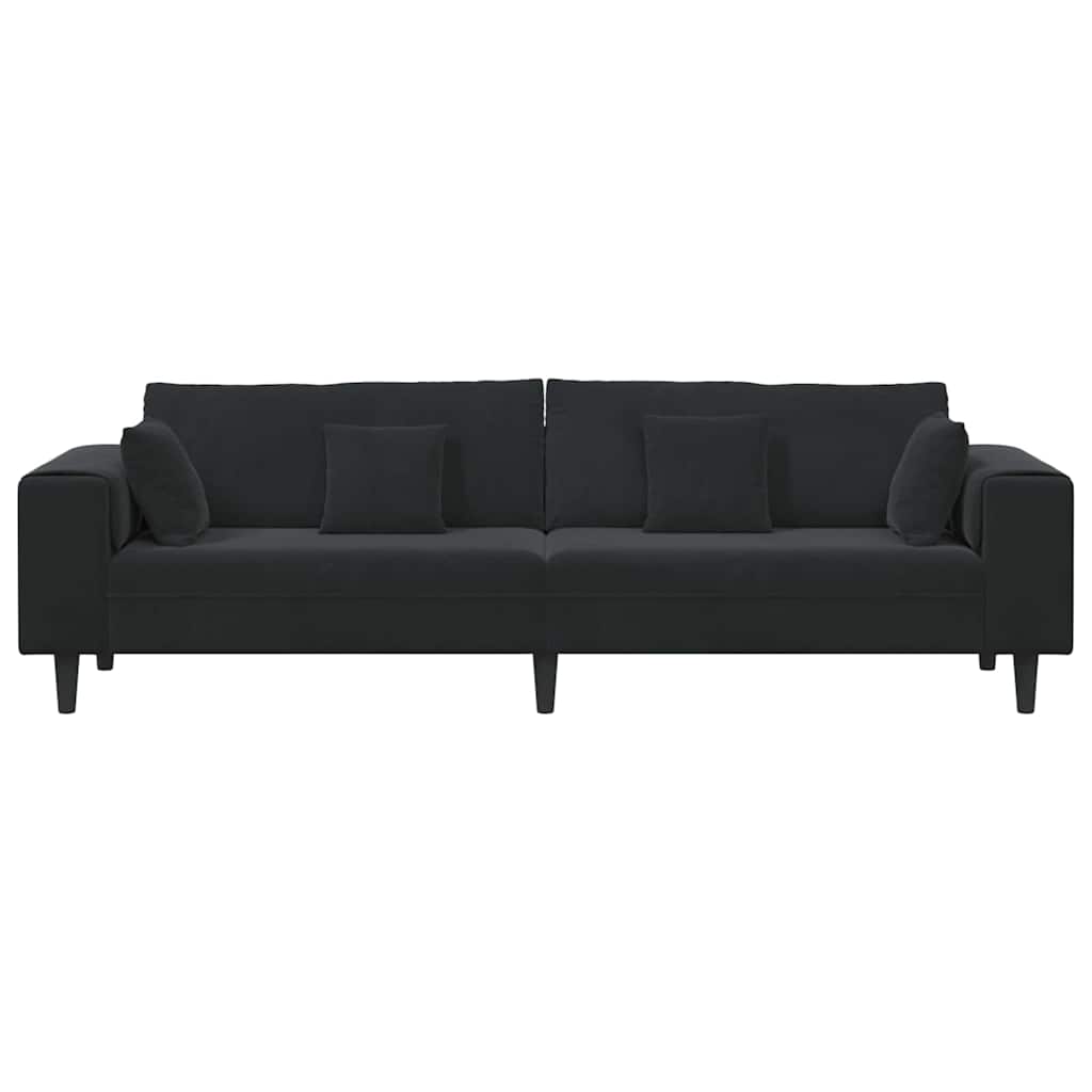 Canapé en velours avec coussin Noir 208 cm Velours - XIOS
