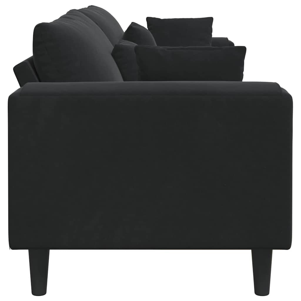 Canapé Noir 250 x 77 x 76 cm Velours - XIOS
