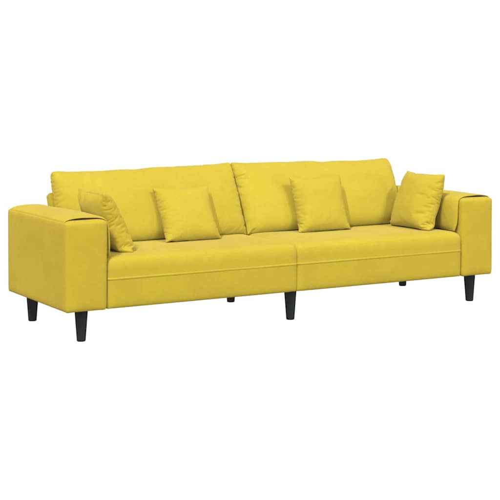 Canapé en velours avec coussin Jaune 210 cm Velours - XIOS