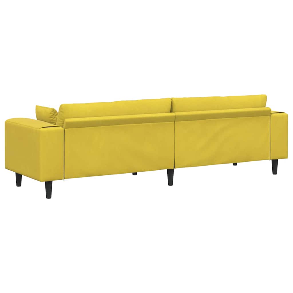 Canapé en velours avec coussin Jaune 210 cm Velours - XIOS