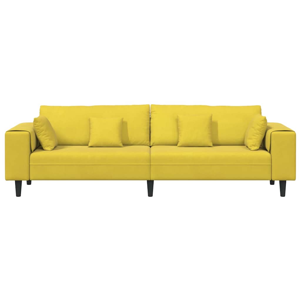Canapé en velours avec coussin Jaune 210 cm Velours - XIOS