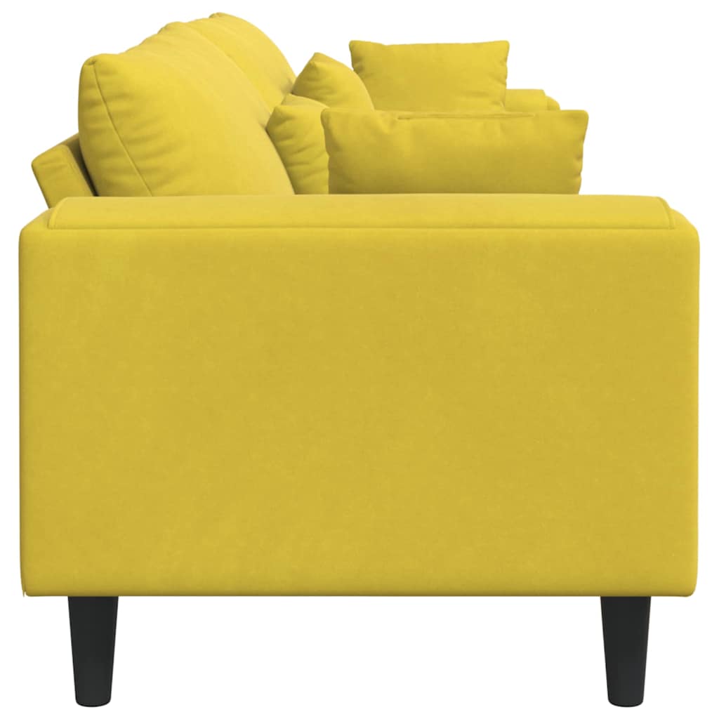 Canapé en velours avec coussin Jaune 210 cm Velours - XIOS