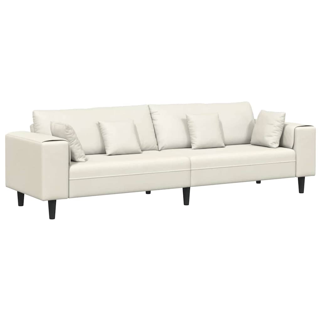 Canapé Crème 250 x 77 x 76 cm Velours - XIOS