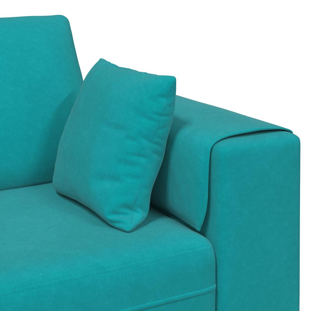 Canapé Turquoise 250 x 77 x 76 cm Velours - XIOS