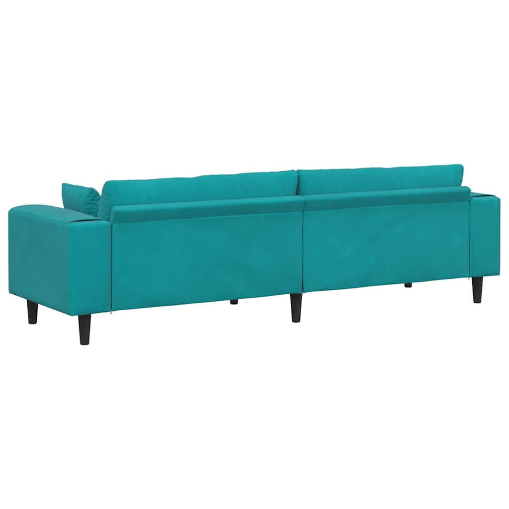 Canapé Turquoise 250 x 77 x 76 cm Velours - XIOS