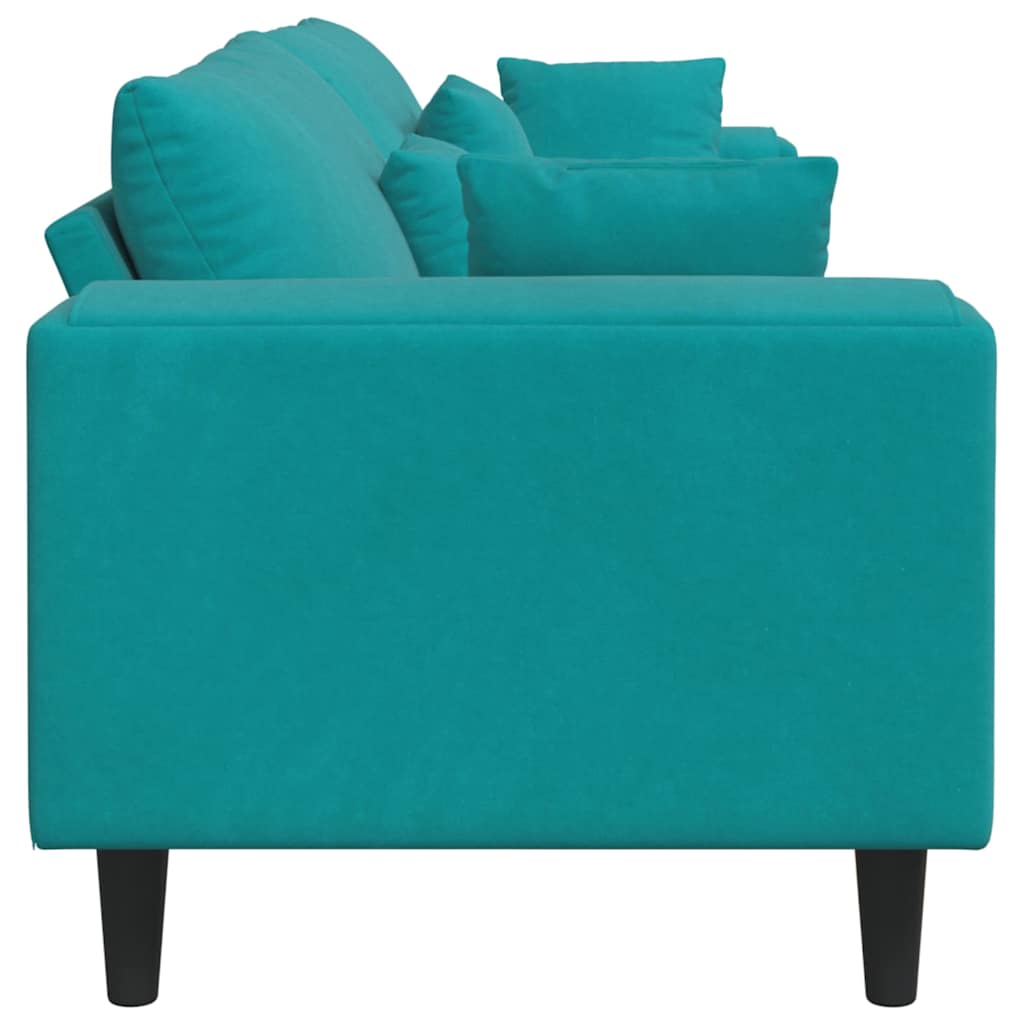 Canapé Turquoise 250 x 77 x 76 cm Velours - XIOS