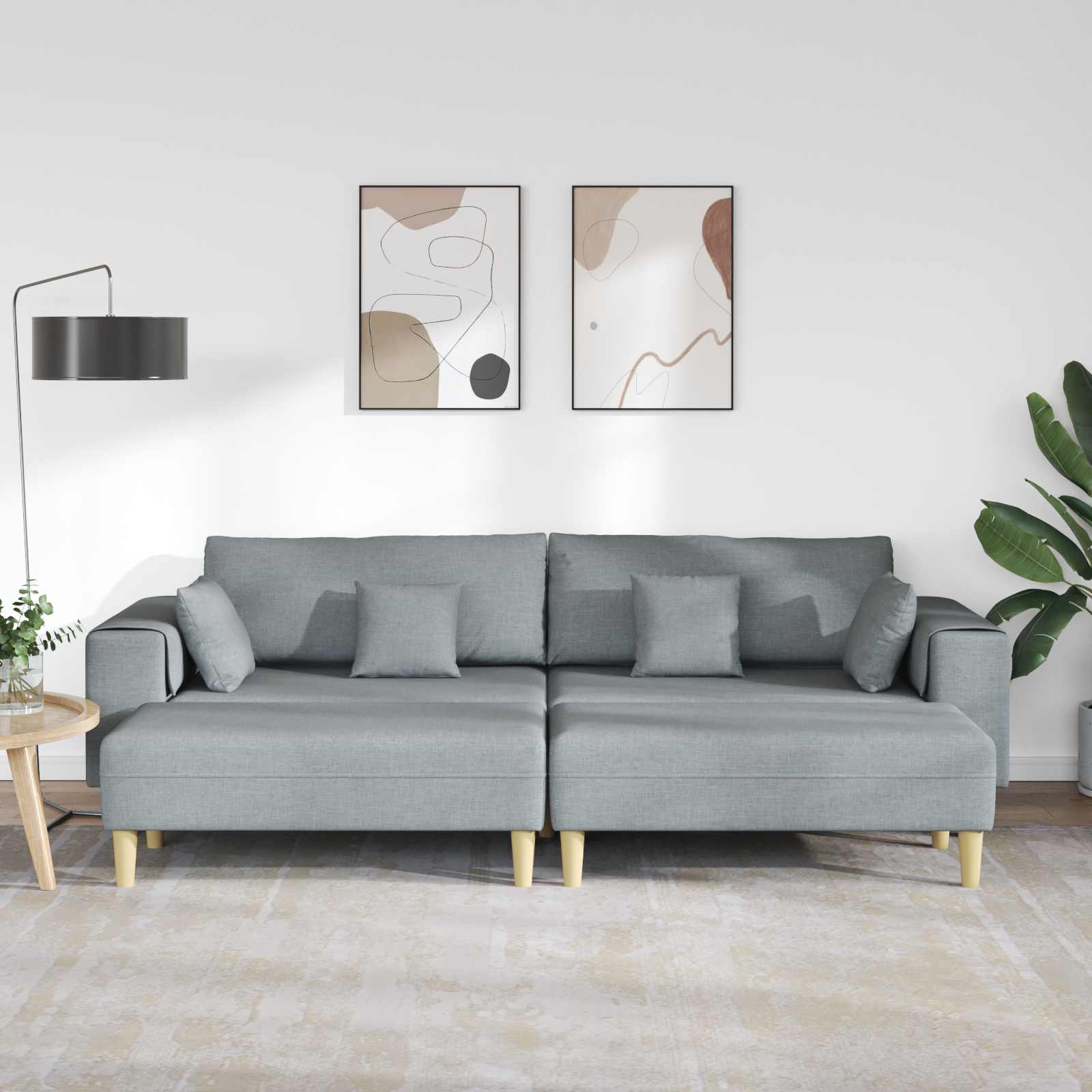 Canapé 3 pc Gris clair tissu