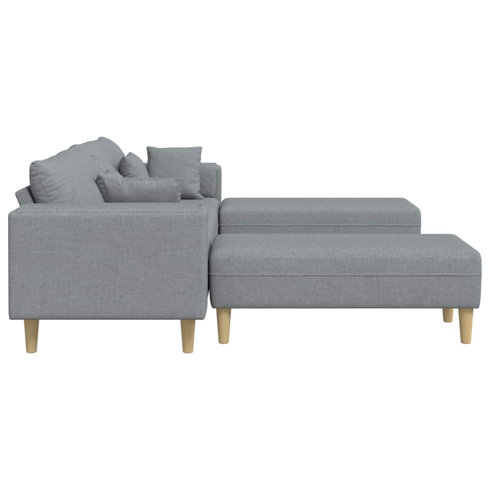 Canapé 3 pc Gris clair tissu
