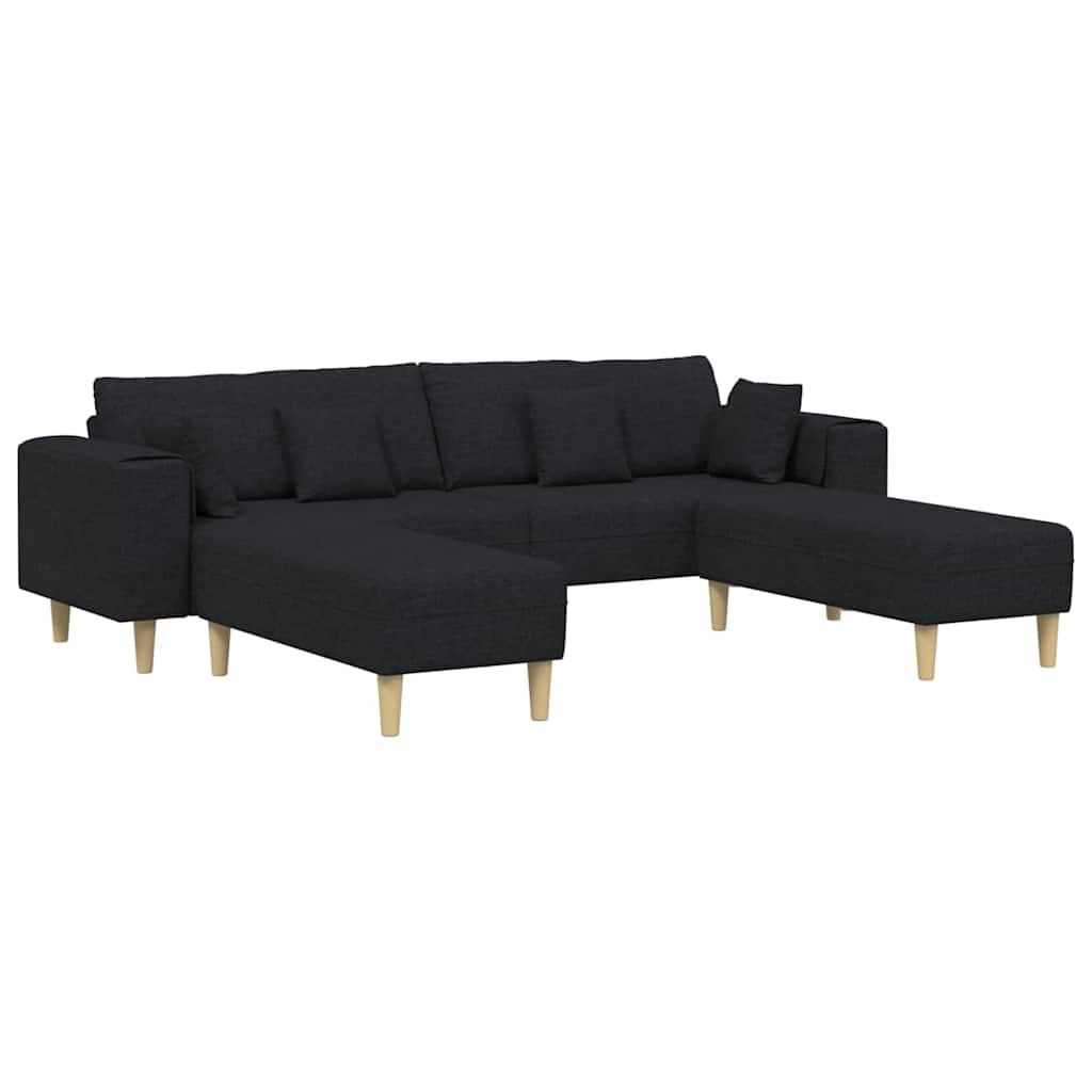 Sofa en tissu avec coussin Noir 208 cm tissu - XIOS