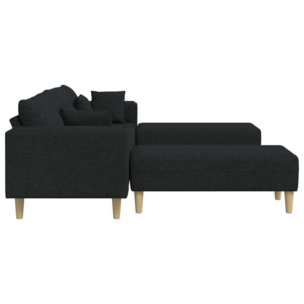 Sofa en tissu avec coussin Noir 208 cm tissu - XIOS