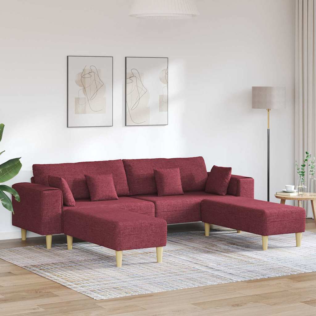 Sofa en tissu avec coussin Bordeaux 208 cm tissu - XIOS