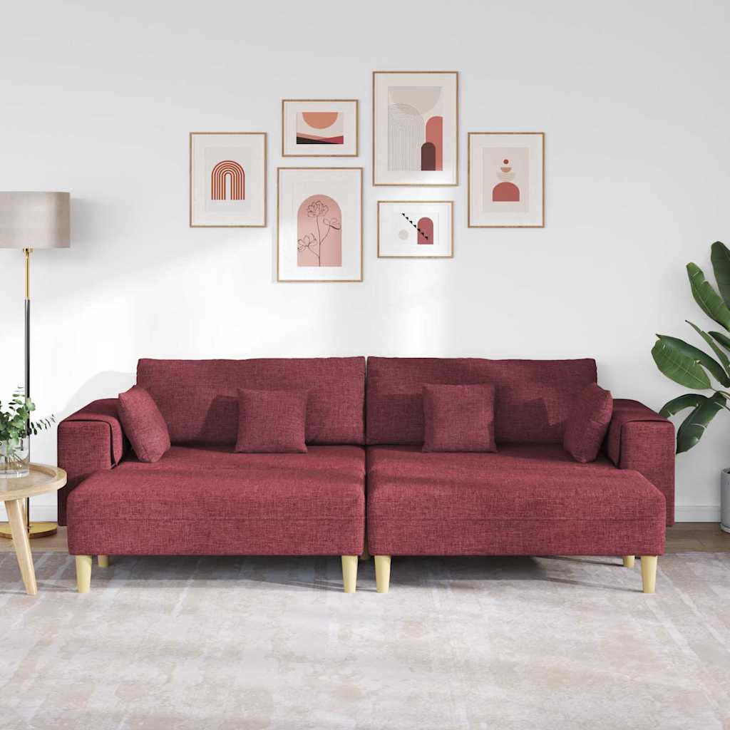 Sofa en tissu avec coussin Bordeaux 208 cm tissu - XIOS
