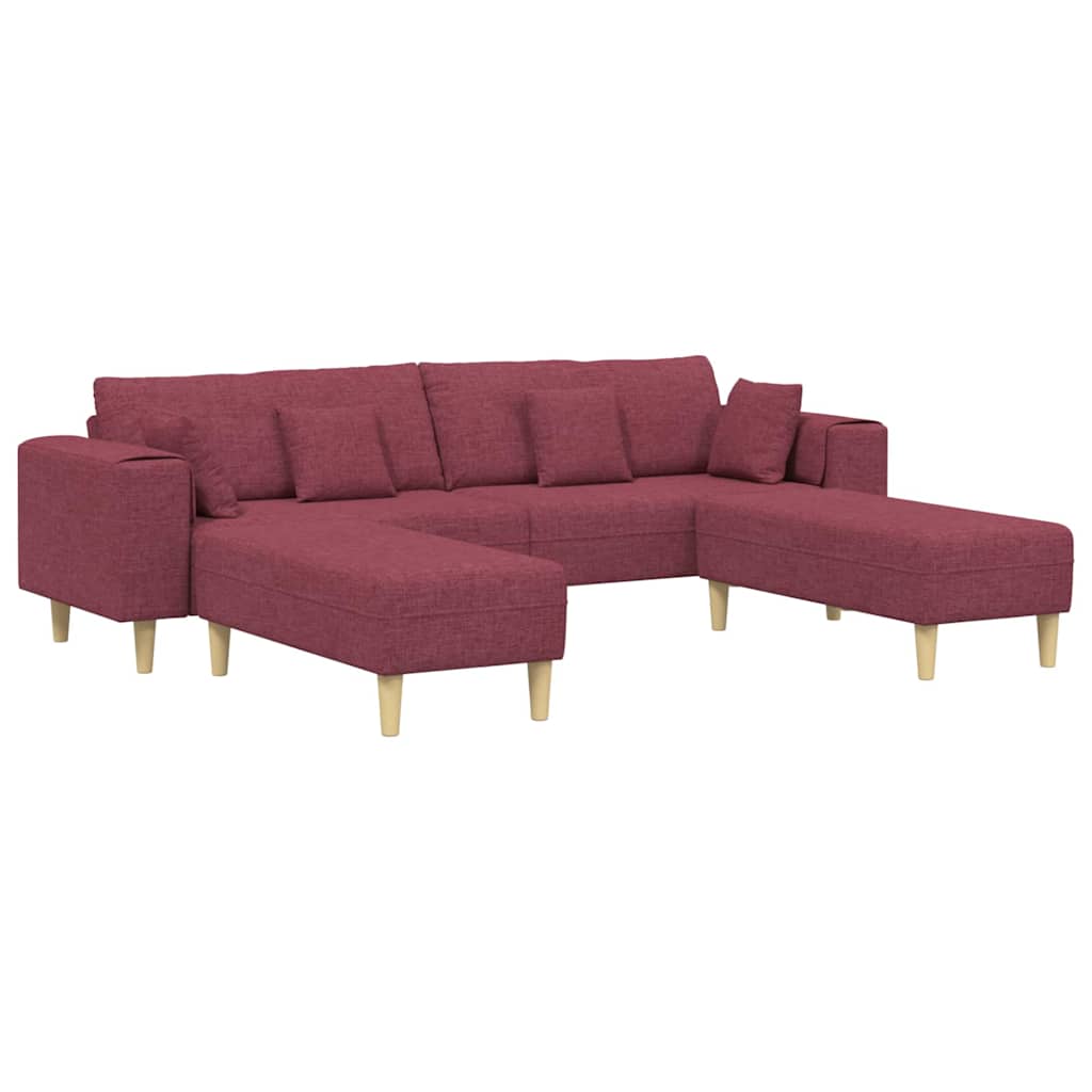 Sofa en tissu avec coussin Bordeaux 208 cm tissu - XIOS