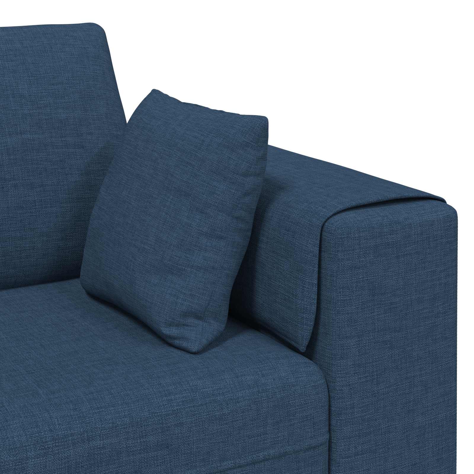 Canapé avec coussin 3 pcs Bleu tissu
