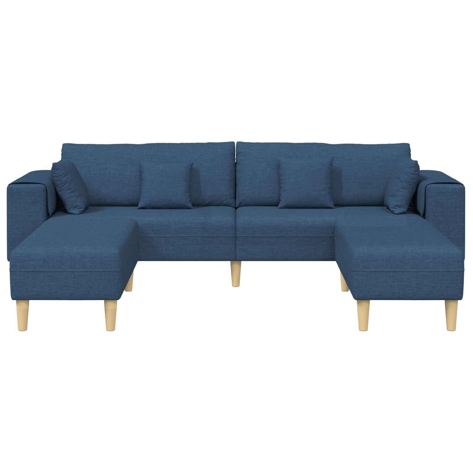 Canapé avec coussin 3 pcs Bleu tissu