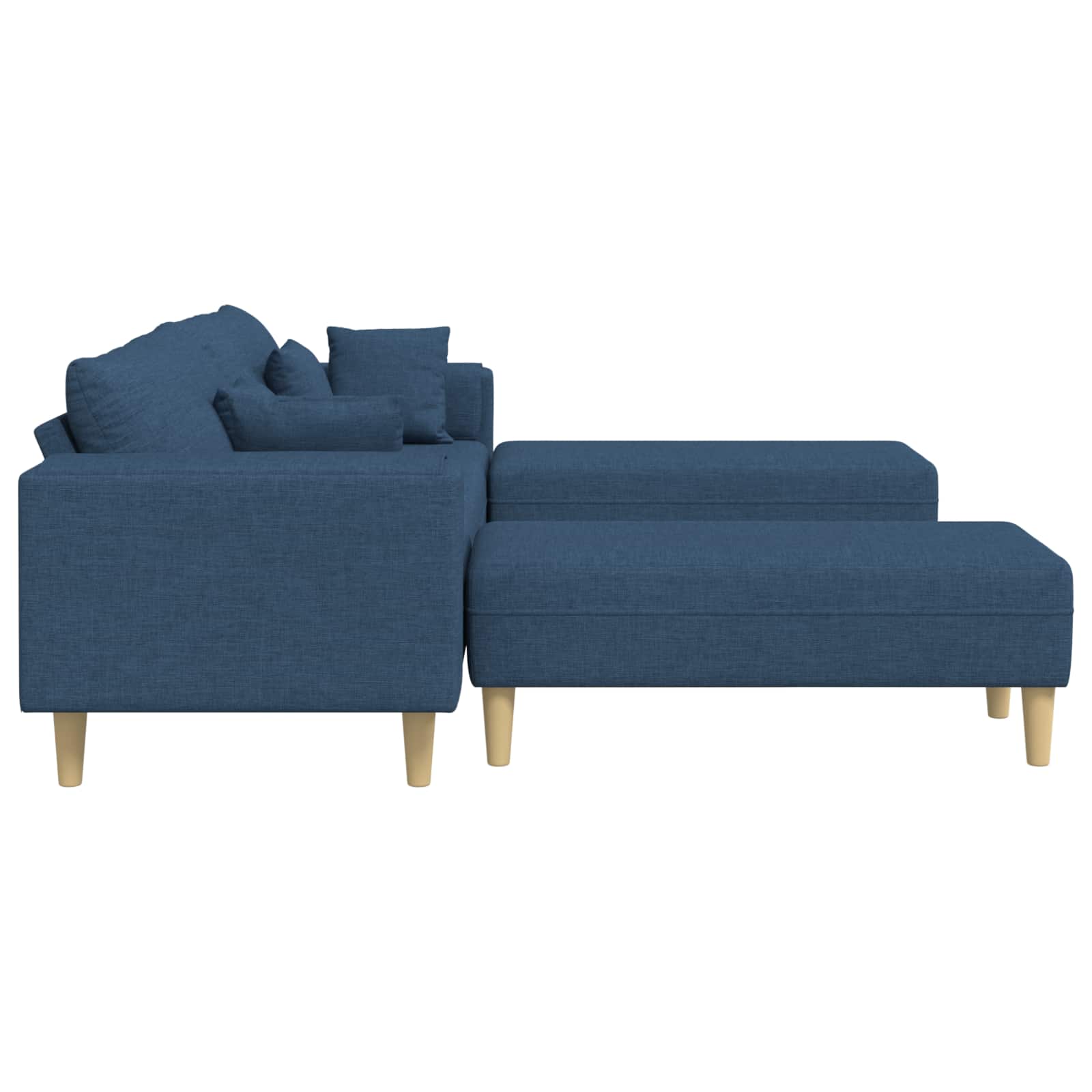 Canapé avec coussin 3 pcs Bleu tissu