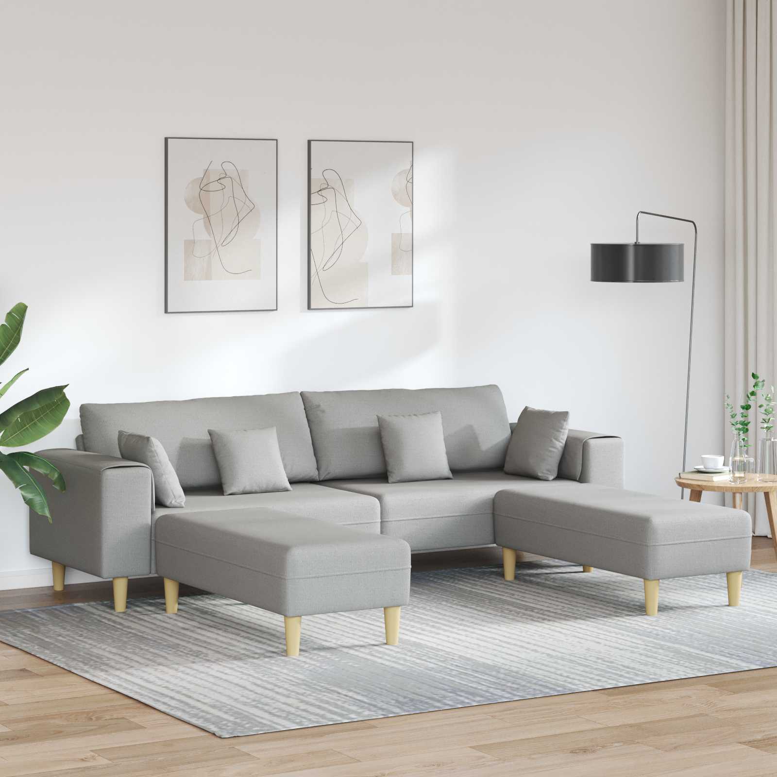 Canapé 3 pc Gris nuage tissu