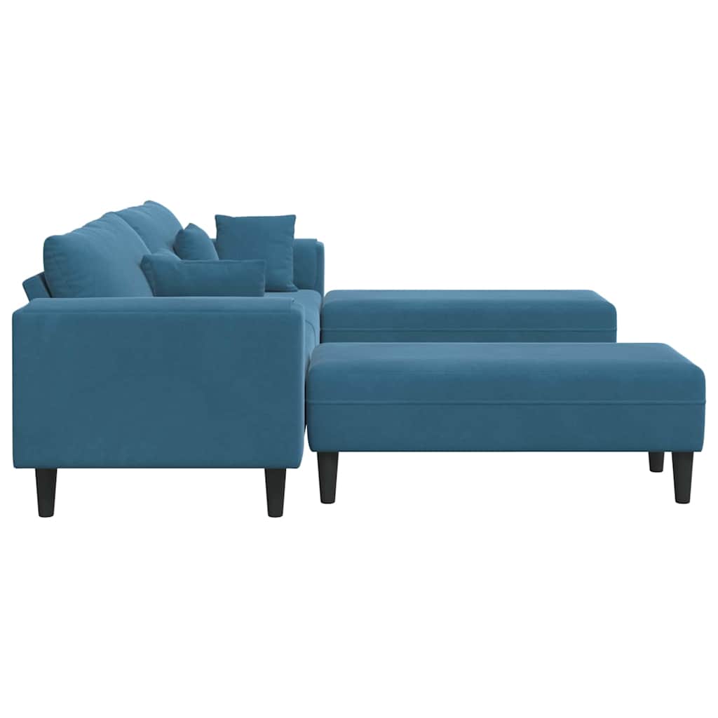 Canapé en velours avec coussin 3 pcs Bleu 208 cm Velours - XIOS