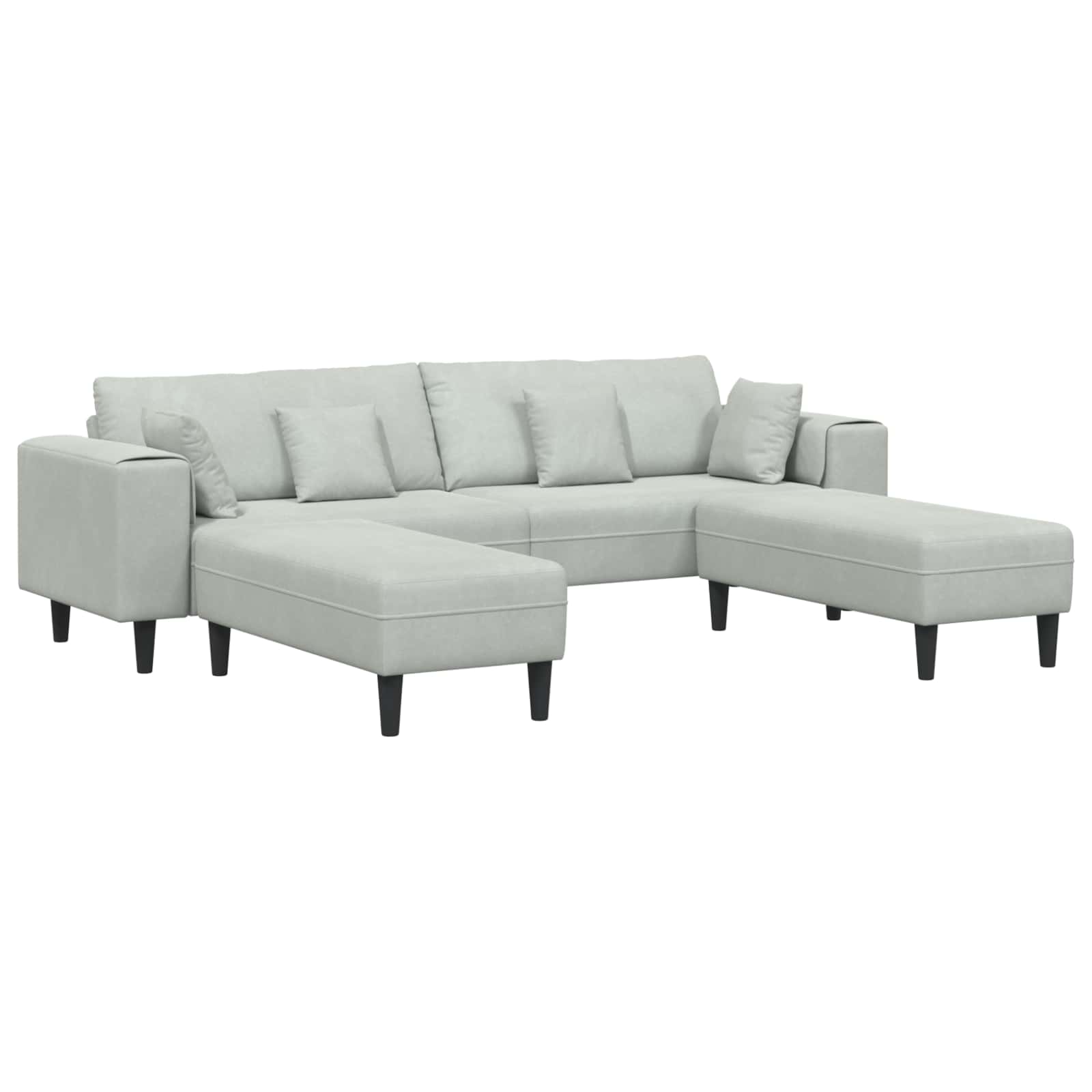 Canapé 3 pc Gris clair Velours - XIOS