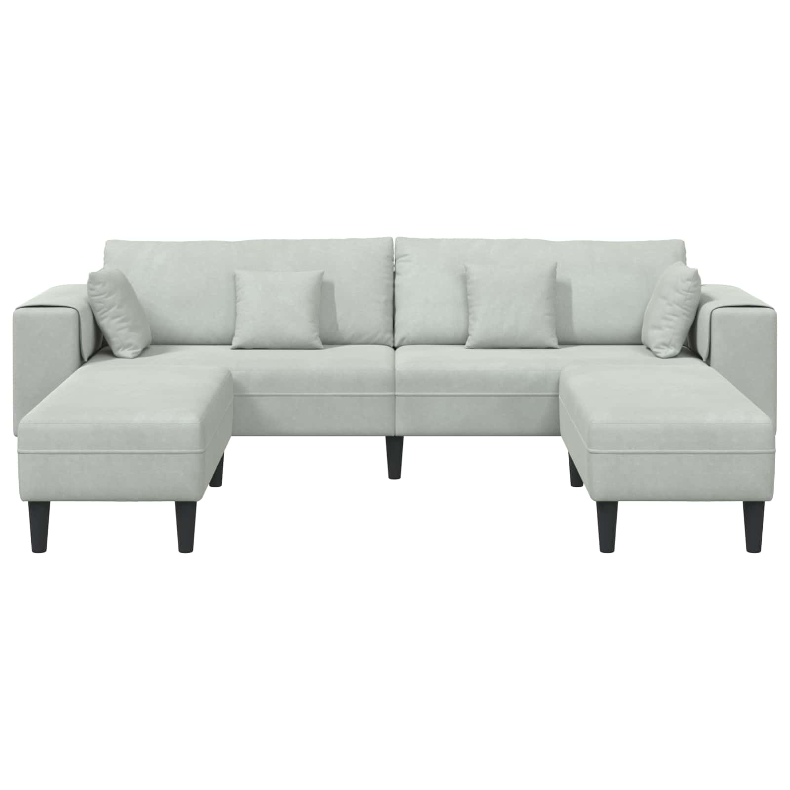 Canapé 3 pcs Gris clair 250 x 188 x 76 cm Velours - XIOS