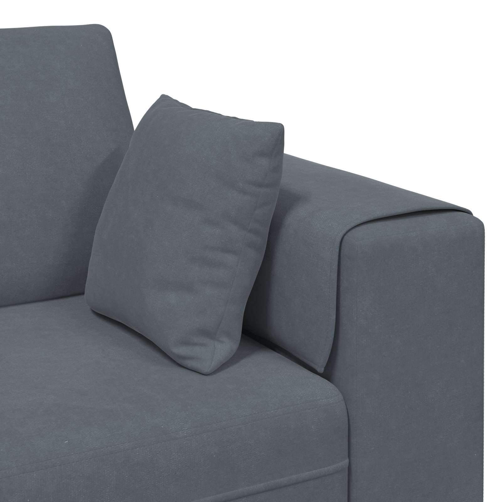 Canapé 3 pc Gris foncé Velours