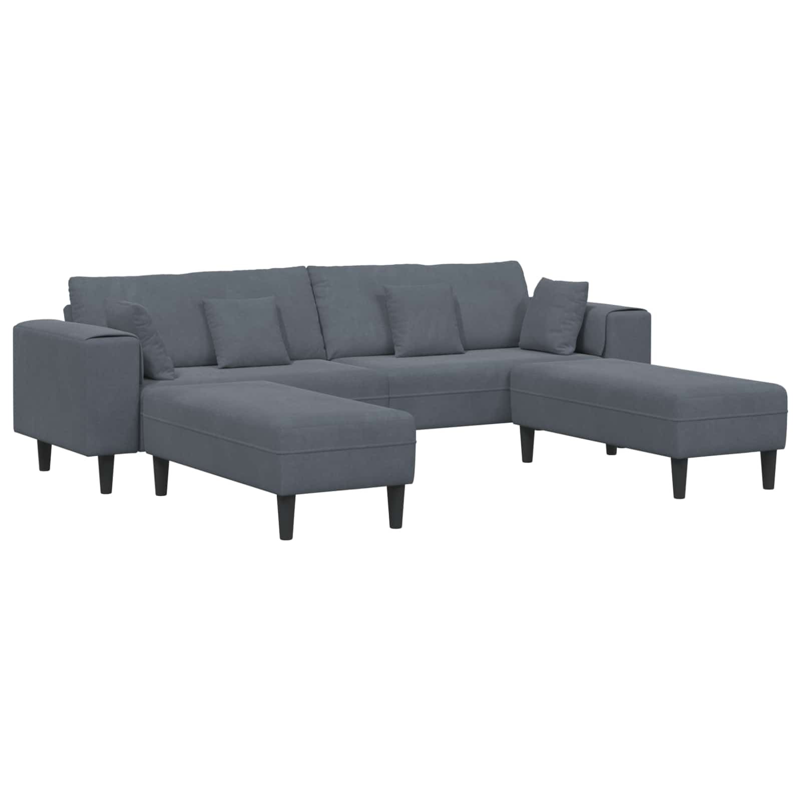 Canapé 3 pc Gris foncé Velours