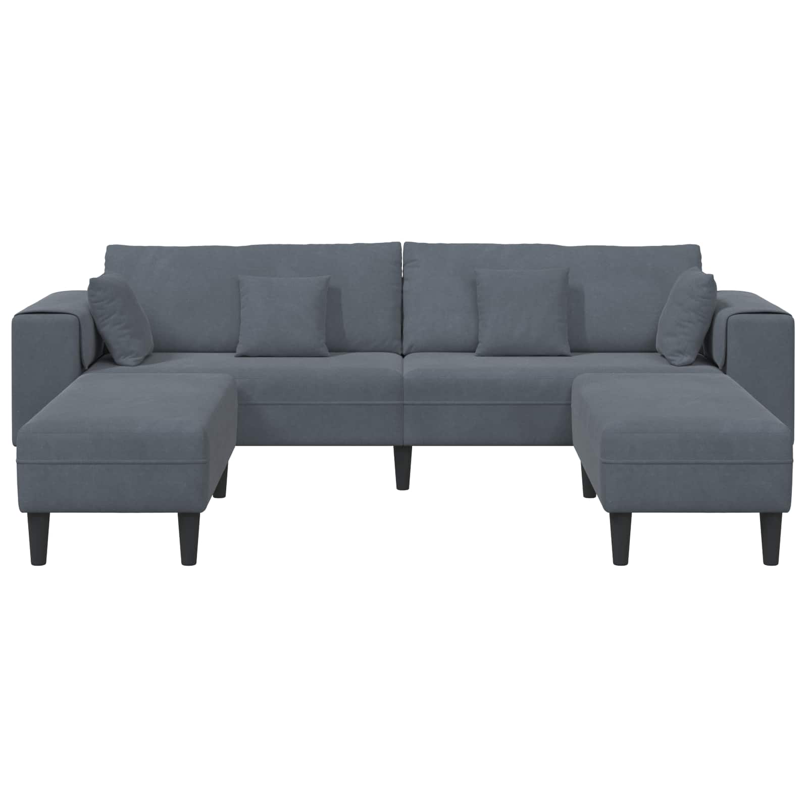Canapé 3 pc Gris foncé Velours