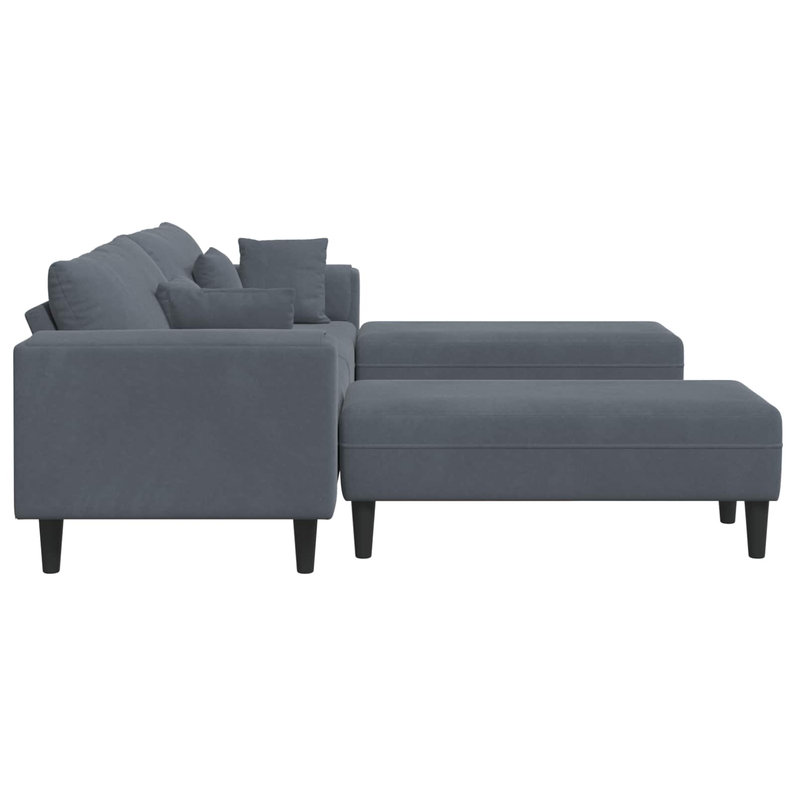 Canapé 3 pc Gris foncé Velours
