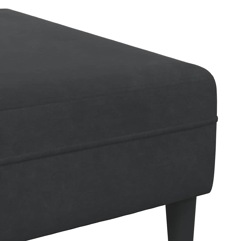 Canapé en velours avec coussin 3 pcs Noir 208 cm Velours - XIOS