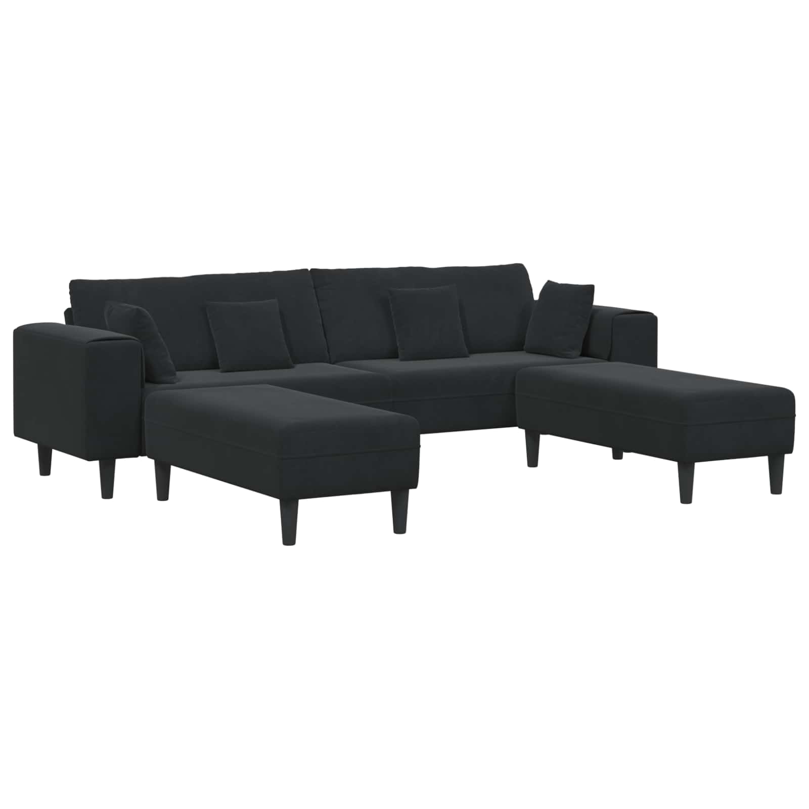 Canapé 3 pc Noir Velours