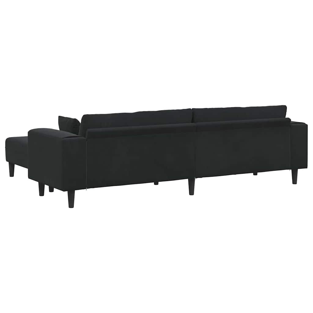 Canapé en velours avec coussin 3 pcs Noir 208 cm Velours - XIOS