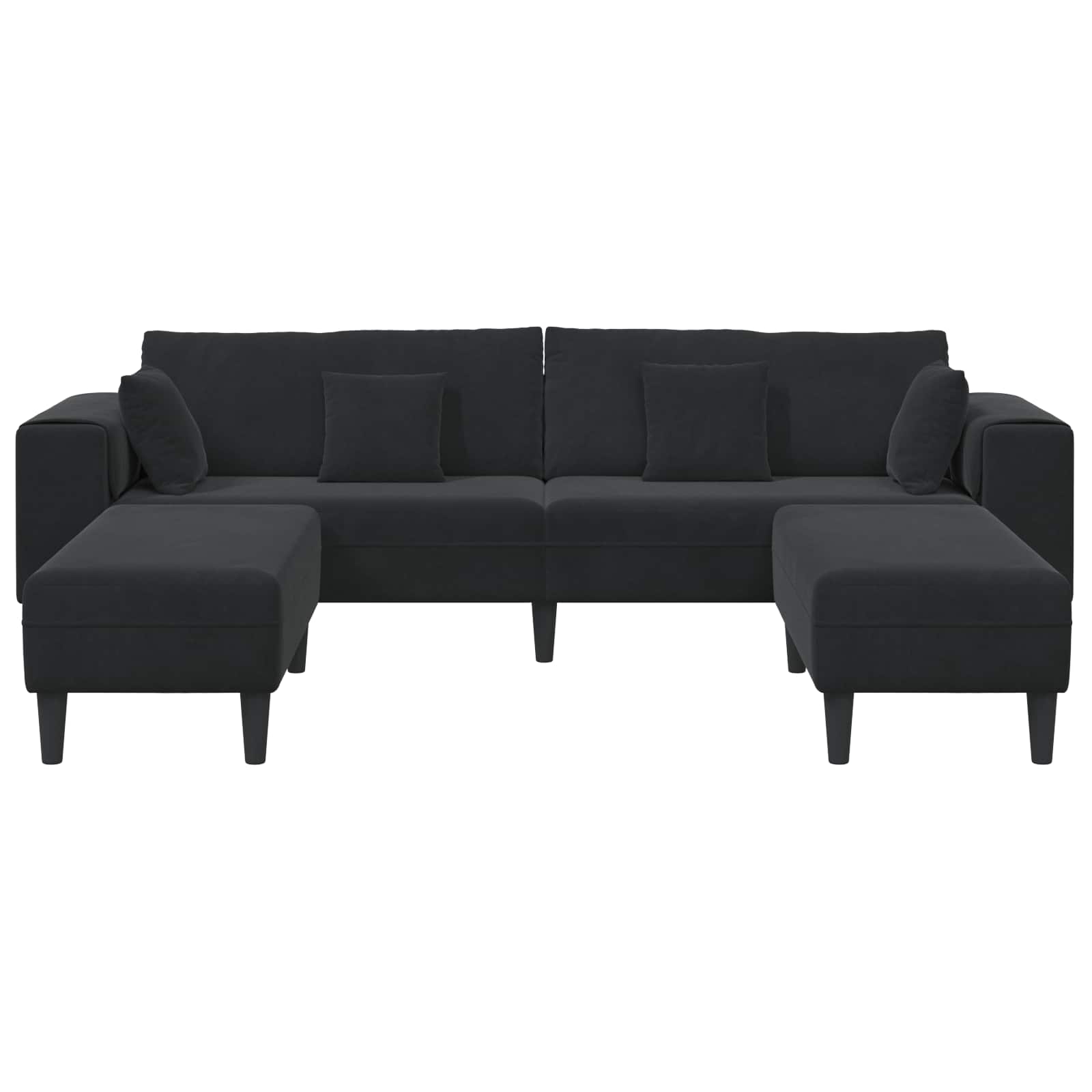 Canapé 3 pc Noir Velours