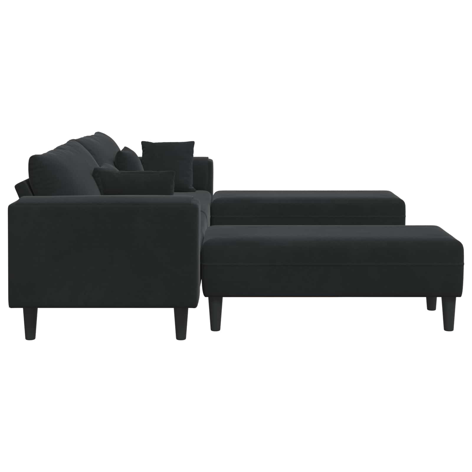 Canapé 3 pc Noir Velours