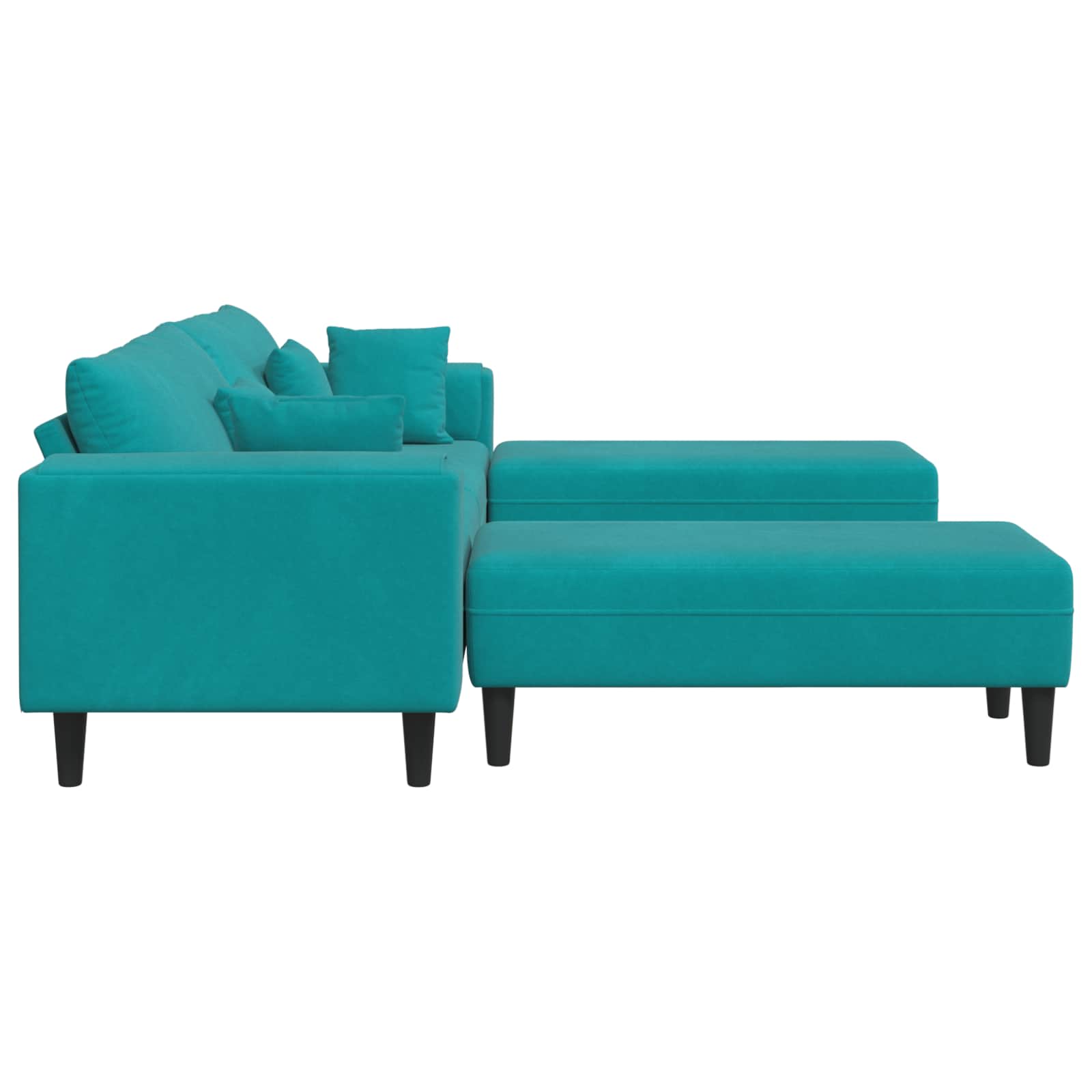 Canapé 3 pcs Turquoise 250 x 188 x 76 cm Velours