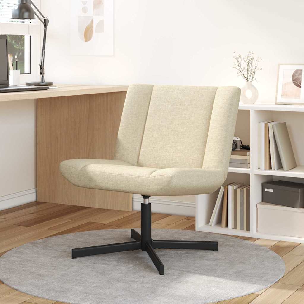 Chaise pivotante Crème 63 x 75 x 76 cm tissu - XIOS