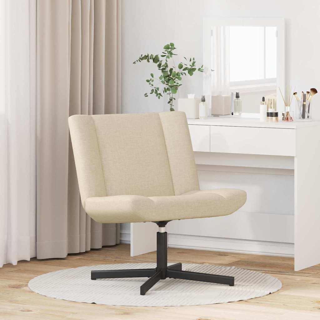 Chaise pivotante Crème 63 x 75 x 76 cm tissu - XIOS